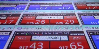 外汇股票市场行情行情板近景-全新优质金融业务数据画面动态技术动态视频画面