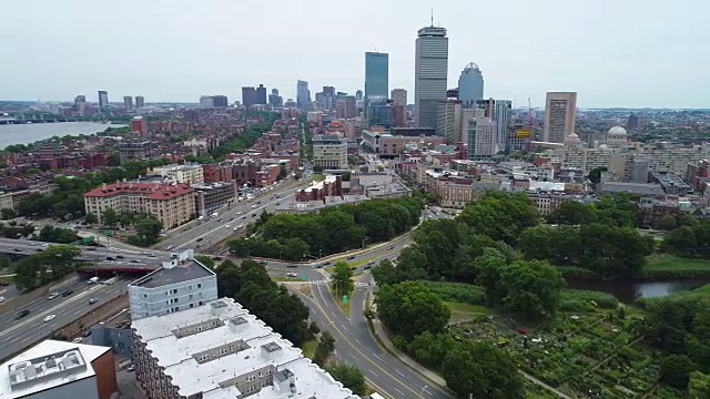 无人机拍摄马萨诸塞州波士顿