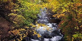 秋天流动的山溪