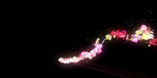 彩色花瓣旋转，CG动画，粒子