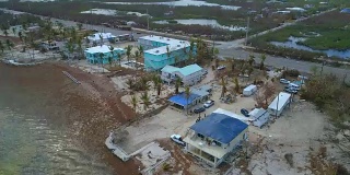 航空视频房屋受飓风艾玛佛罗里达Keys系列影响