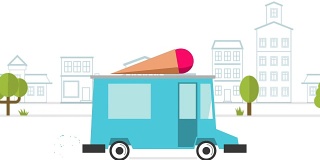 冰淇淋送货车的动画