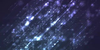蓝色发光闪闪的技术几何视频动画