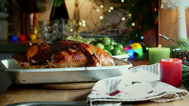 传统的圣诞烤鸭饭
