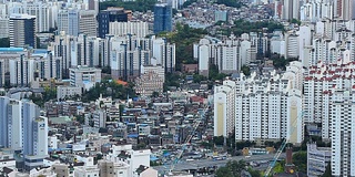 鸟瞰图首尔城市天际线，韩国首尔