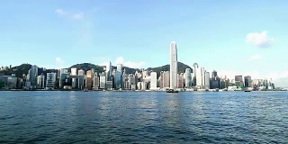 香港天际线和维多利亚港城市景观
