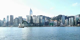 香港天际线和维多利亚港城市景观