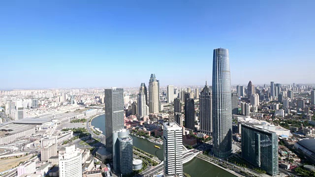 现代城市中城的现代建筑鸟瞰图