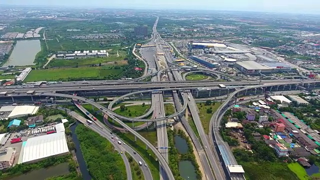 空中交通白天的城市景象