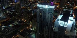 迈阿密市中心高楼大厦的航拍镜头