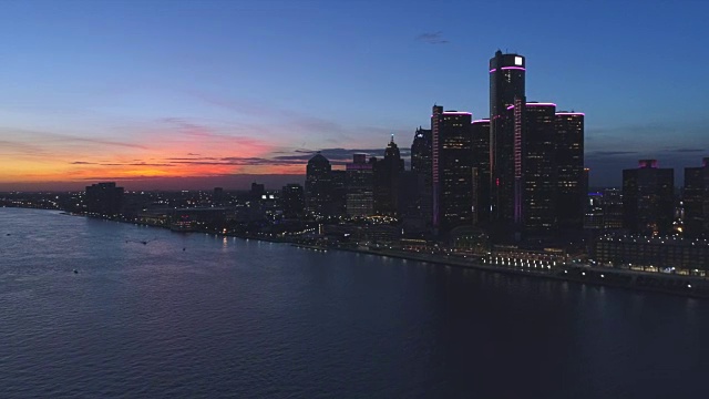 底特律空中城市夜景