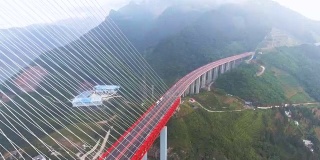 世界最高吊桥鸟瞰图，北盘江，g惠州，中国