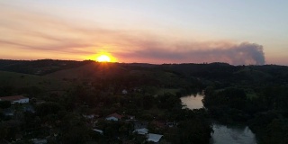 巴西乡村日落的航拍