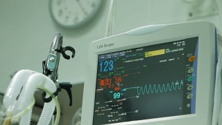 手术室患者心电图监测视频素材模板下载