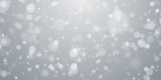 粒子白色雪花雪花冬天闪烁散景抽象背景环