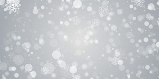 粒子白色雪花雪花冬天闪烁散景抽象背景环