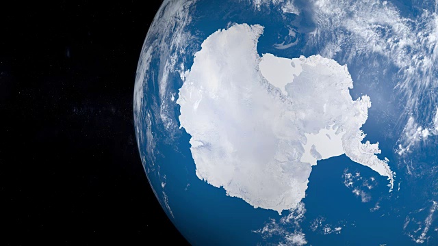 南极洲，南极，在地球上旋转，从外太空看