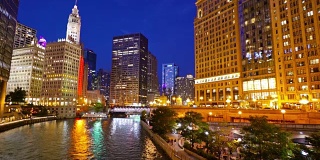 芝加哥河和商业区。
