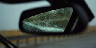 擦拭汽车后视镜挡风玻璃上的雨滴