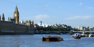 伦敦泰晤士河和国会大厦电影