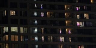 高层酒店建筑夜景