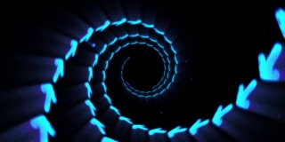 照明隧道的蓝色箭头，自旋线环动画，