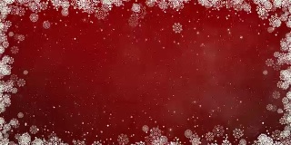 红色新年雪花框架