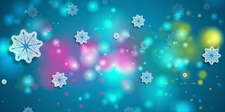 明亮的蓝色闪亮的圣诞视频动画