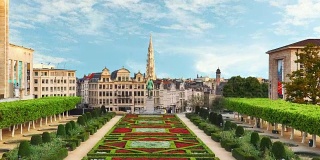 布鲁塞尔的城市景观-时间流逝