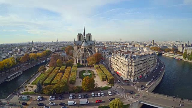 巴黎圣母院鸟瞰图