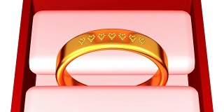 里面有结婚戒指的首饰盒被打开。