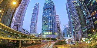 时间推移视频香港城市白天到晚上的时间推移4K