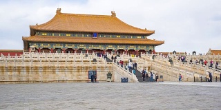 时间流逝视频的游客在北京故宫，中国时间流逝，4K