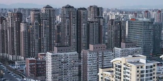 T/L PAN城市住宅区，白天到晚上/北京，中国