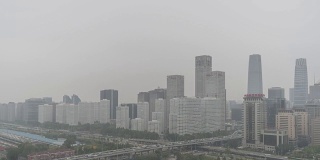 T/L HA PAN Cityscape of Beijing in air pollution /北京，中国