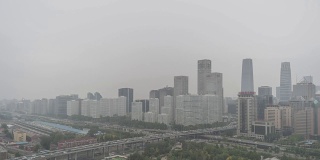 T/L HA Cityscape of Beijing in air pollution /北京，中国