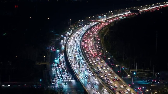T/L HA PAN Rush Hour Traffic at Night /中国北京
