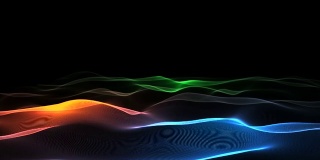 摘要移动彩色粒子波形，技术概念背景