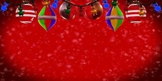 圣诞背景配圣诞装饰品和红色背景