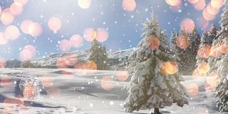冬日仙境圣诞雪的背景