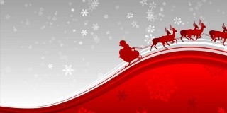 圣诞老人在雪花的背景循环