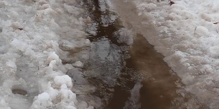 春雪在路上融化