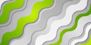 抽象的绿色灰色未来的波浪视频动画