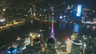 T/L PAN Downtown Shanghai at Night / Shanghai, China视频素材模板下载