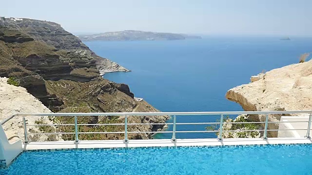 Luxury pool area & Santorini