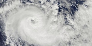 飓风风暴，地球上空，卫星图像。