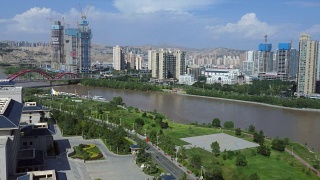 兰州城市景观黄河中国亚洲视频素材模板下载