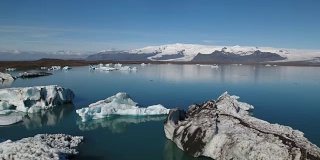 用4K无人机拍摄冰岛Jokulsarlon冰川泻湖