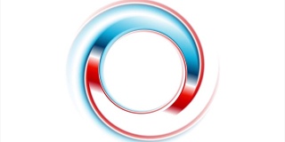 蓝红环上的白色背景视频动画