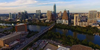 奥斯汀德克萨斯市中心城市天际线城市建筑全景
